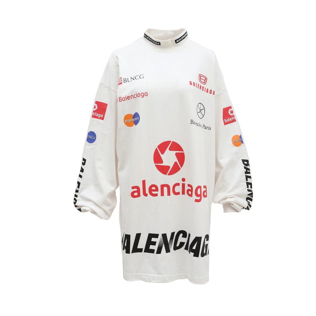 99新 Balenciaga/巴黎世家 商标合集 长款卫衣 棉 L P244068409