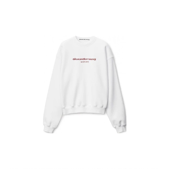 全新未使用  ALEXANDER WANG SS22  长袖卫衣 白色 TP020629