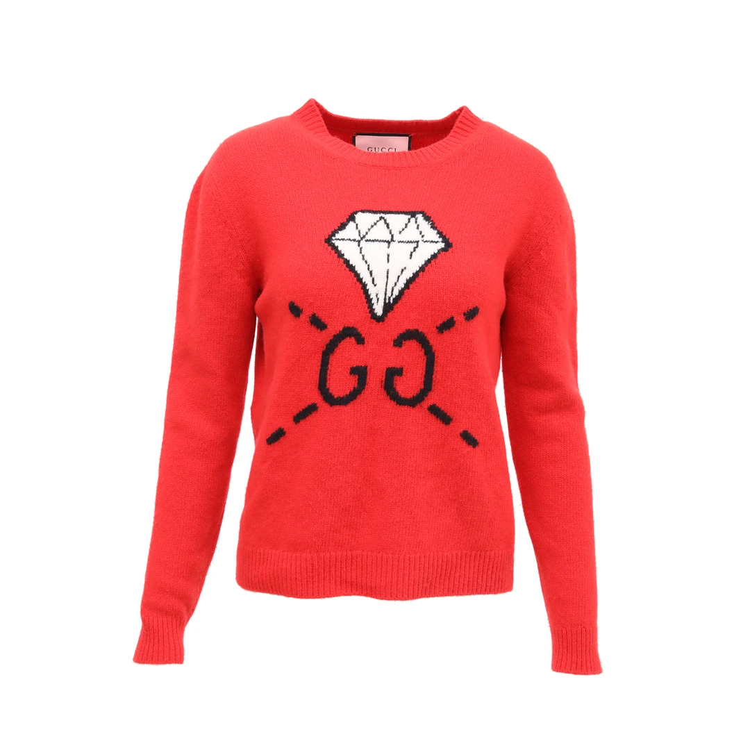 99新 GUCCI/古驰 毛衣 红色 羊毛 XXS P224725138