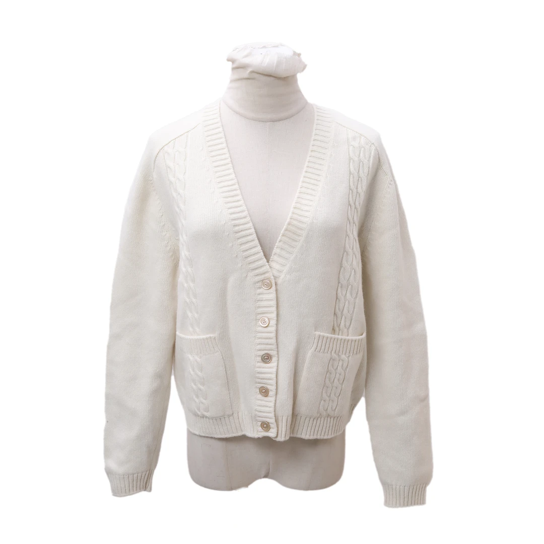全新未使用 GUCCI/古驰 纯色刺绣绞花羊毛衫 开衫 TP017721