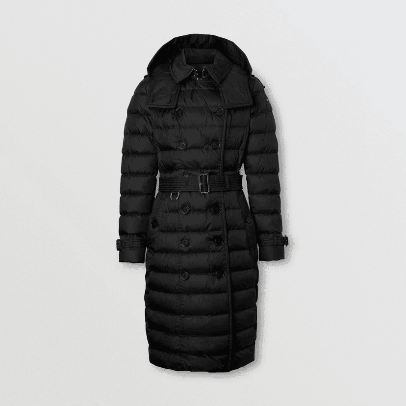 全新未使用 BURBERRY/博柏利 双排扣连帽羽绒大衣 羽绒 TP019040