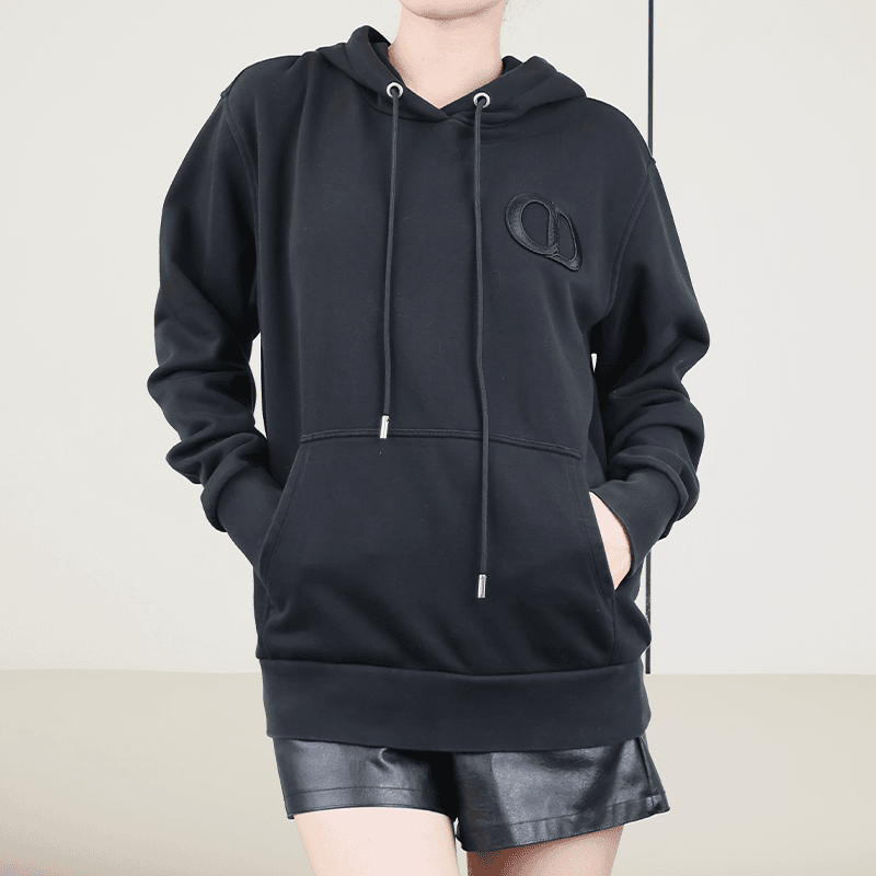 99新 DIOR/迪奥 黑色刺绣连帽卫衣 m码 n P224930056