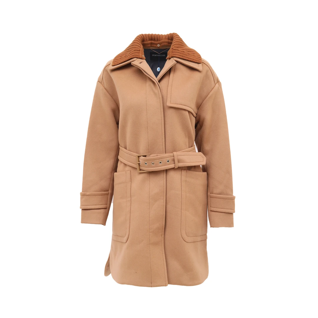 99新  SPORTMAX 大衣 36 卡其色 绵羊毛 常规码36码 P234346875