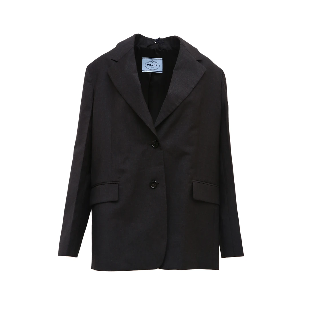 99新 Prada/普拉达 外套 深灰色 绵羊毛 P244381991