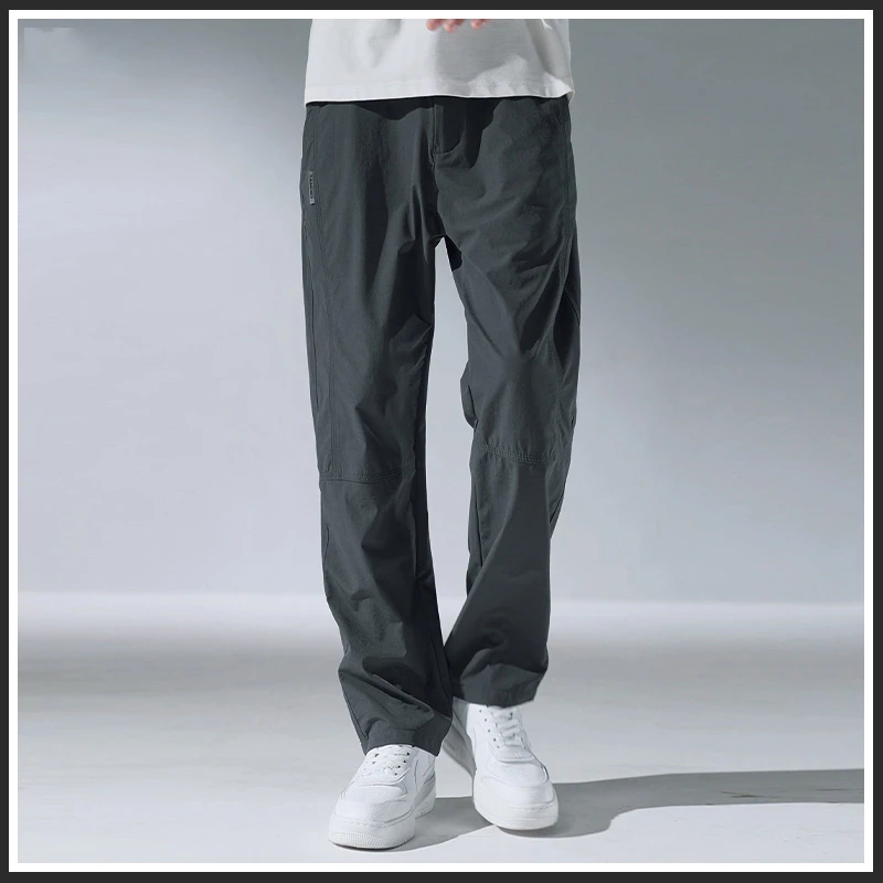 2025年夏季新品男士舒适休闲裤轻薄透气美式直筒阔腿男裤速干长裤