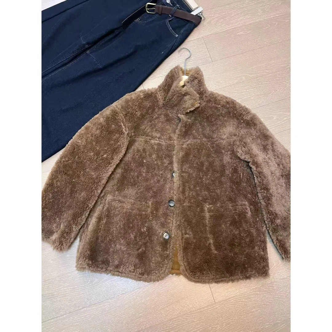 JOJO/玖了个玖 2024秋冬 年货定制皮毛一体正反两穿外套2412B5968