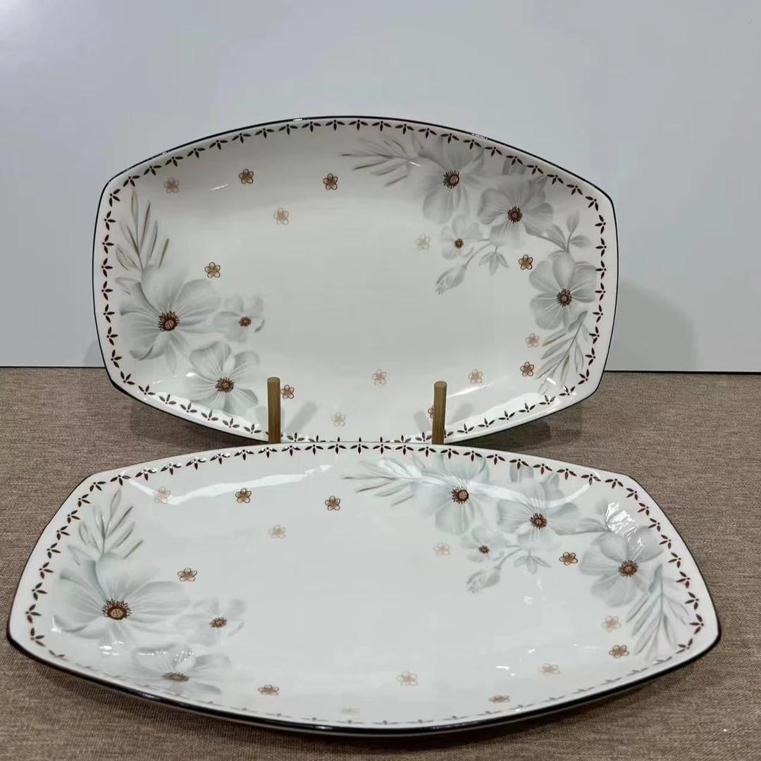 瓷·喜  雅名苑家用大号鱼盘12英寸2个装