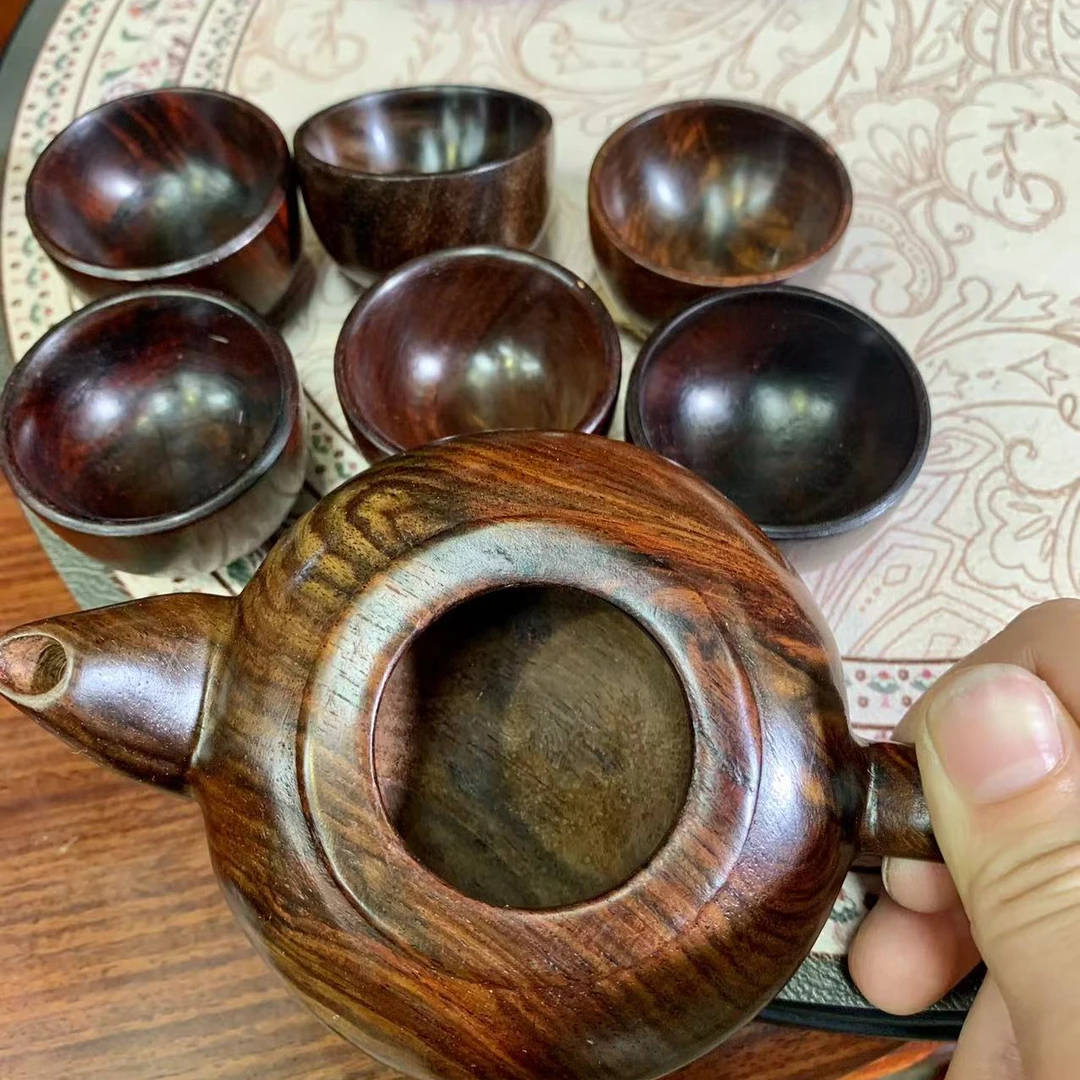 大红酸枝茶壶一壶六杯