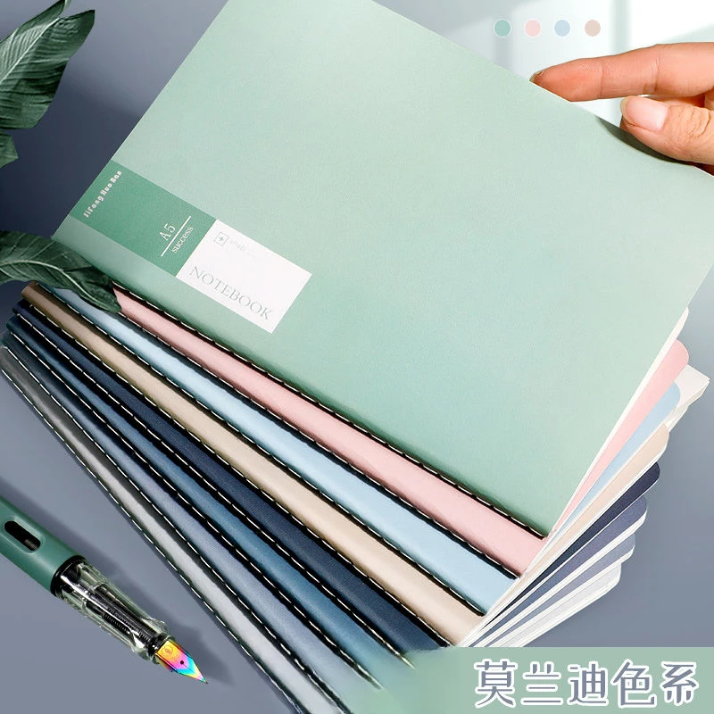 简约笔记本子ins莫兰迪色文艺精致记事本缝线本加厚A5车线本B5本