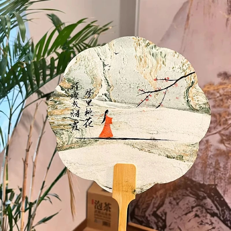 【精选】漆扇空白扇加厚宣纸团扇漂漆专用漆扇diy水拓绘画书法扇子