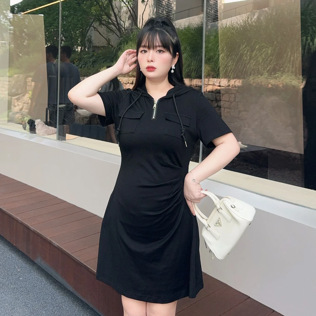 37199大码连衣裙夏季新款减龄休闲卫衣连衣裙显瘦遮肉