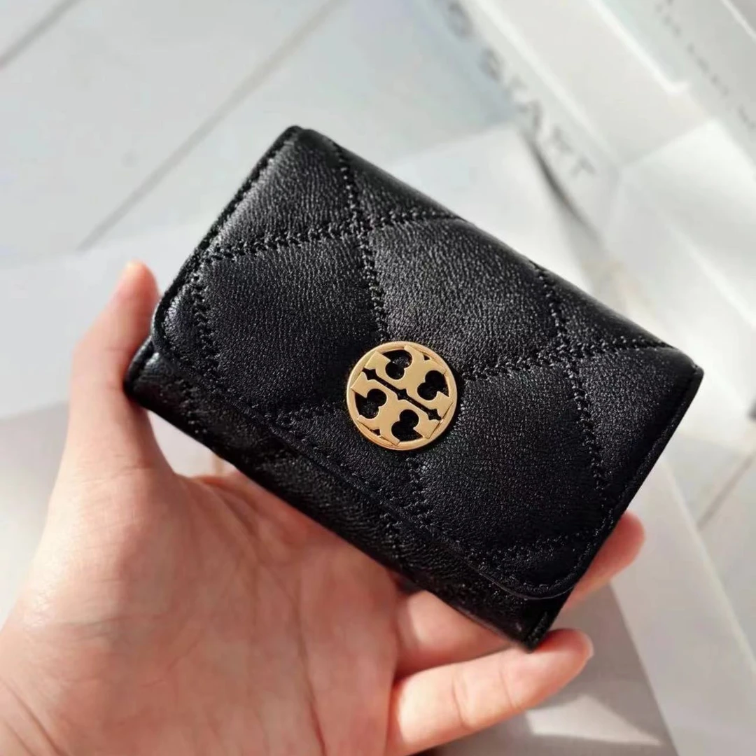 TORY BURCH汤丽柏琦羊皮小香风零钱卡包复古佰搭 11*3*7.5