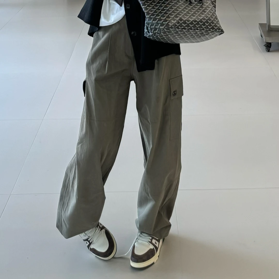 FUYUE赴约 品质绿色工装裤美式运动休闲时尚百搭复古