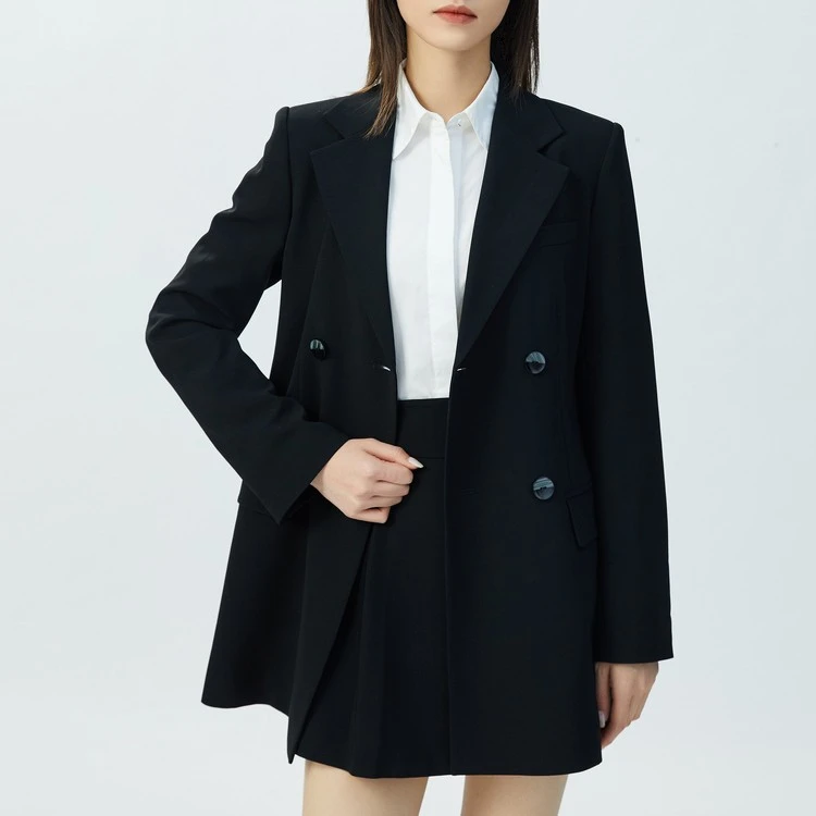【商场同款】5400634双排扣收腰西装外套通勤西服时尚百搭气质长款