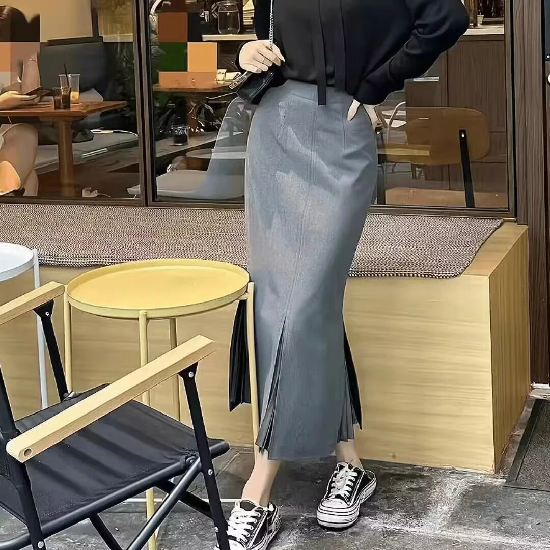 【商场同款】1200232半身裙 步步升花百褶长裙高腰气质显瘦半身裙