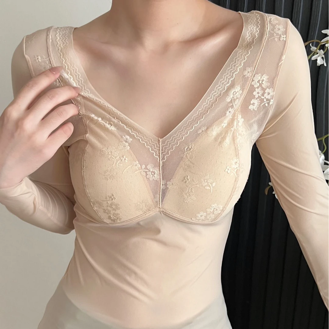 加兹尼MYX8658打底衣文胸一体内衣女高弹裸感隐形无痕内搭美肤衣