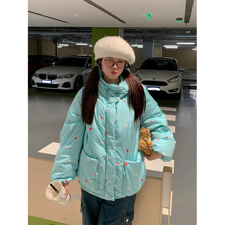 甜美气质立领百搭棉衣外套女2024动季新款宽松加厚防寒棉服上衣潮