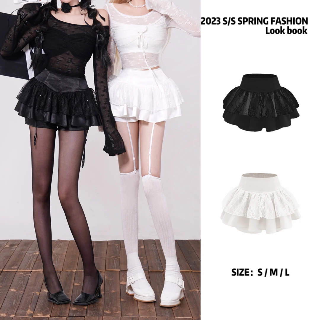 金金JOY KIKI 【银河碎钻】初秋辣妹百搭拼接重工网纱半裙 J23C270