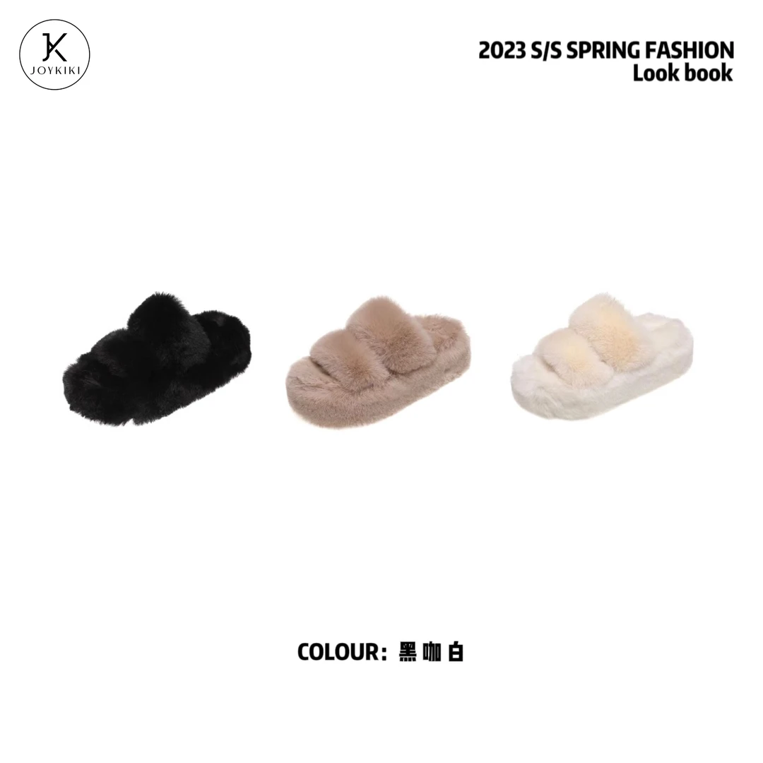 金金JOY KIKI秋冬百搭毛毛拖鞋 J23P185