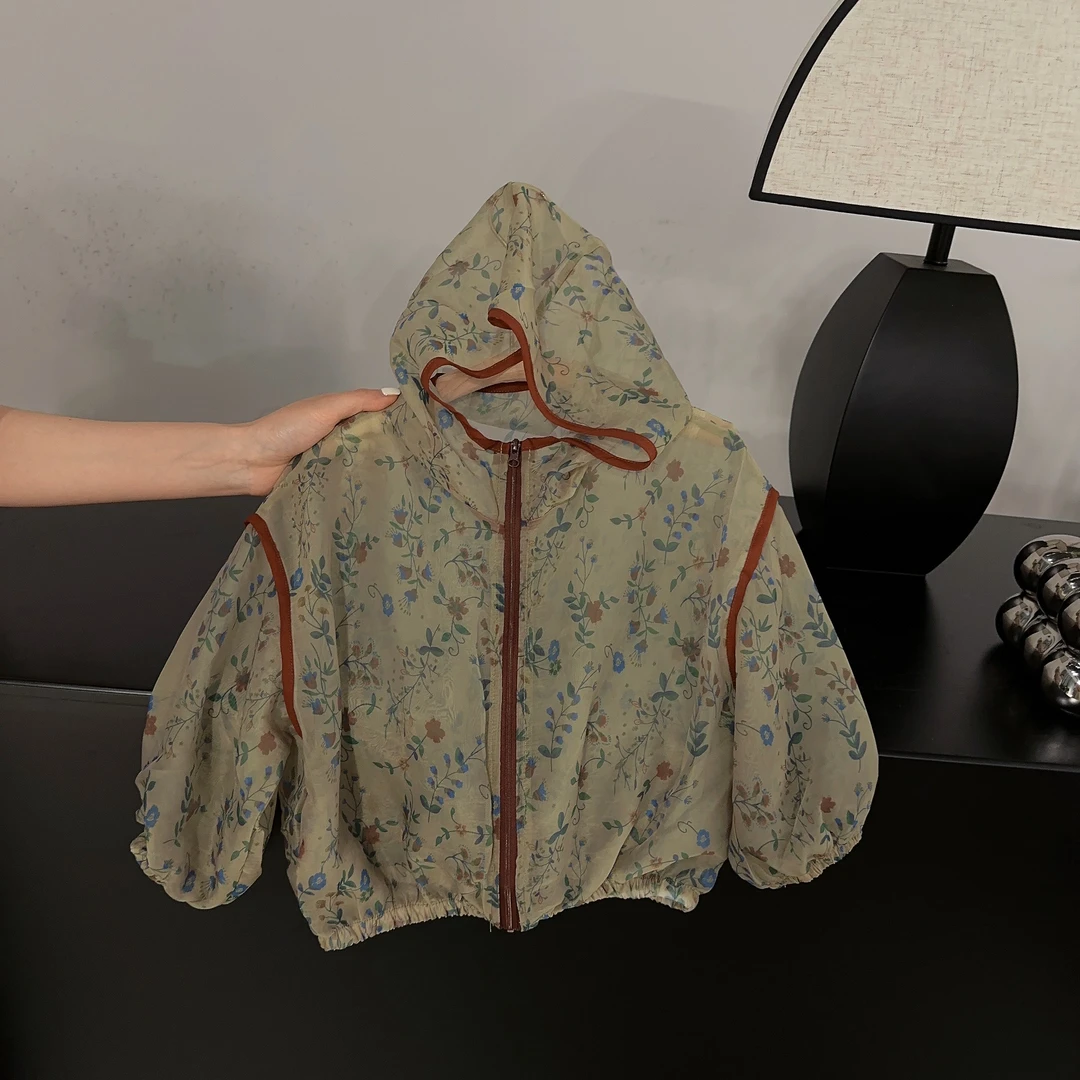 儿童夏装薄款外套2023新款男女童韩版夏季碎花服透气百搭外套