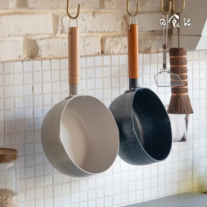 日食记日式雪平锅不粘锅含锅盖家用泡面锅宝宝辅食锅煮面锅炒锅