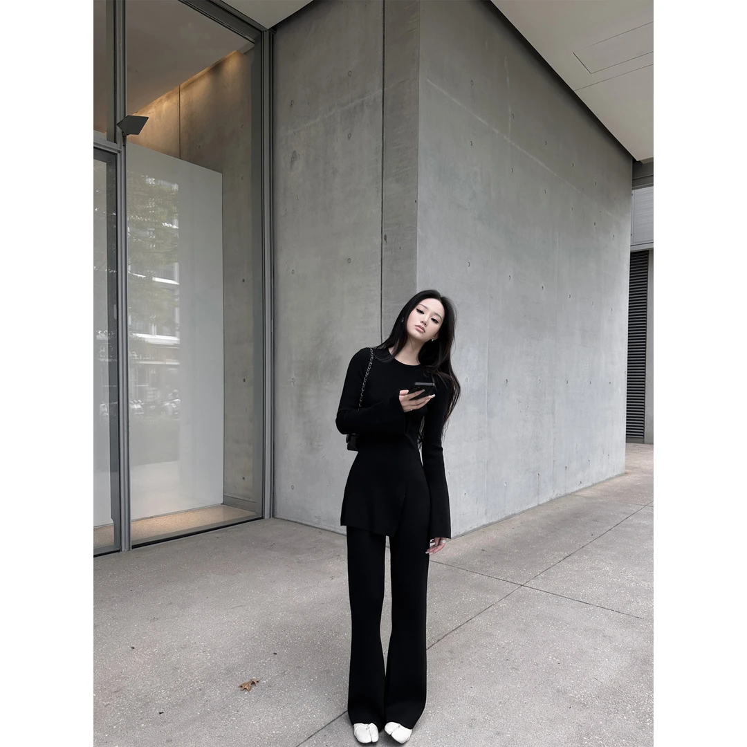 5werkwen 纸片人开叉套装 2/45支羊毛混纺套装