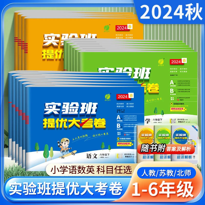 实验班提优大考卷2024秋小学1-6年级上下册霞试卷语数学英语人教