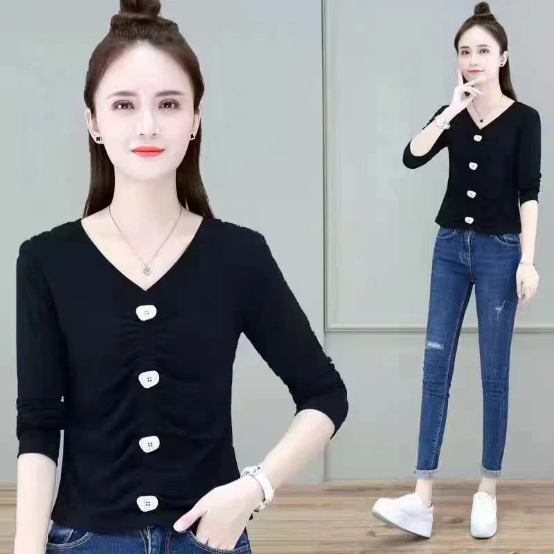 【401-500号】春秋时尚百搭秋季长袖洋气T恤