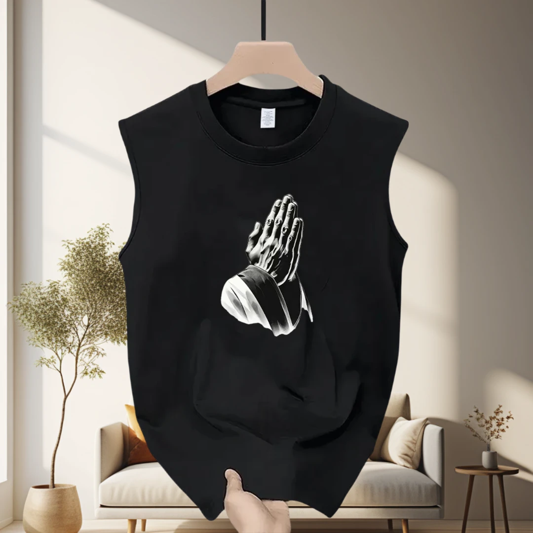 2024夏季新款潮牌运动百搭无袖潮流ins外穿个性男士圆领时尚背心