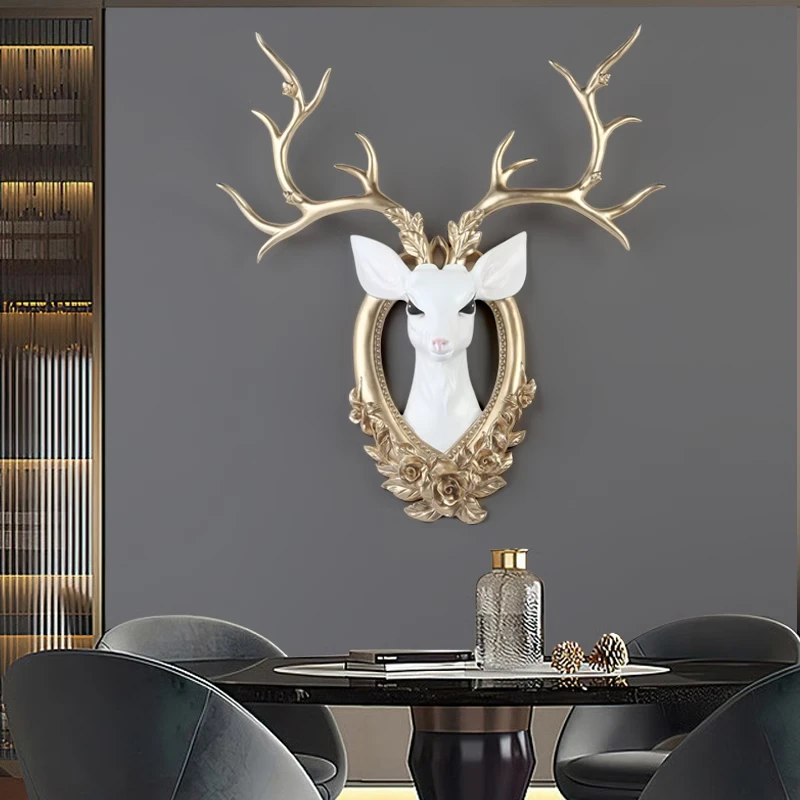 特价客厅家居装饰品创意鹿头壁挂壁饰轻奢电视墙沙发背景墙面挂件