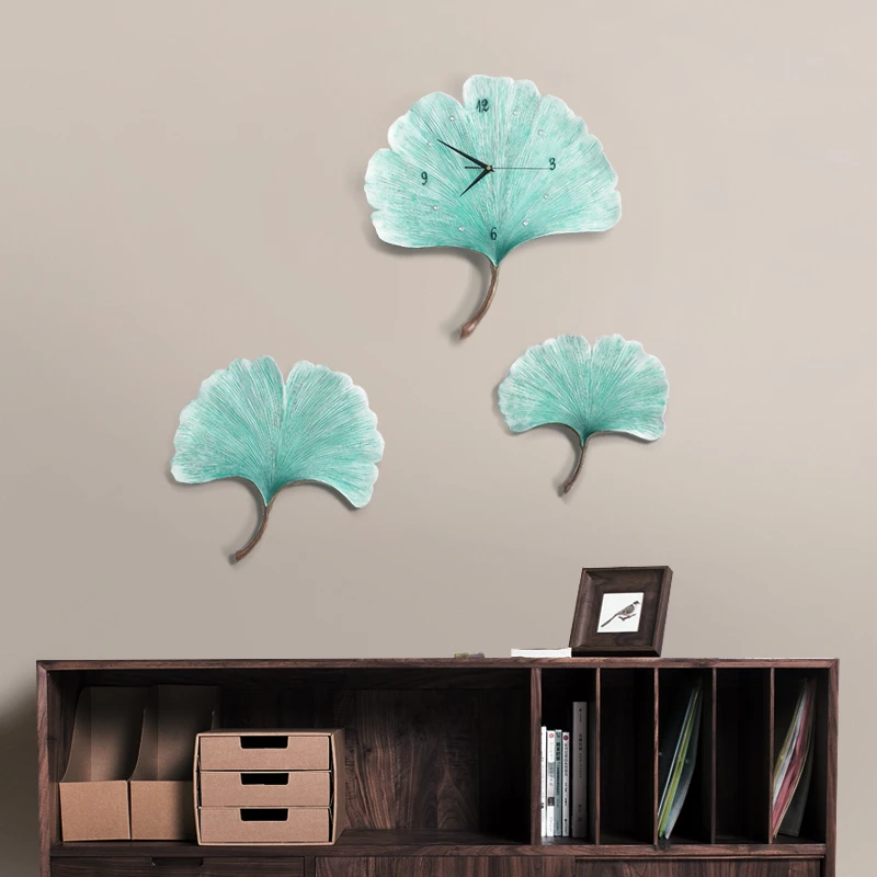 现代轻奢银杏叶挂饰客厅沙发背景墙面个性创意挂件3d立体自粘装饰