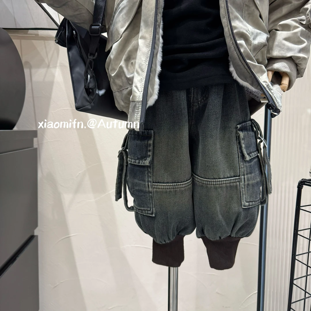 现货〃做旧灯笼牛仔长裤韩版男童2024秋冬时尚儿童洋气童装341990