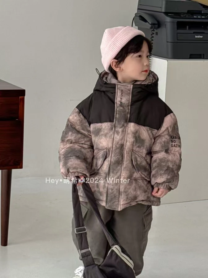 现货【Hey·萌希】2024冬季款羽绒服韩版男儿童连帽冲锋衣外套DY637