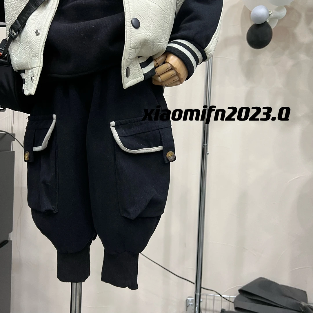 【现货】XIAOMIFN冬季加绒韩版男童2023新款大口袋灯笼裤23830