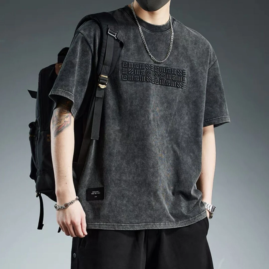 仓石一树夏季新款圆领2024短袖T恤男士薄款潮牌上衣宽松潮流体恤