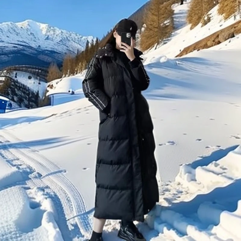 韩版宽松加厚高个子棉衣东北长款冬季2025外套女款爆款2025新款