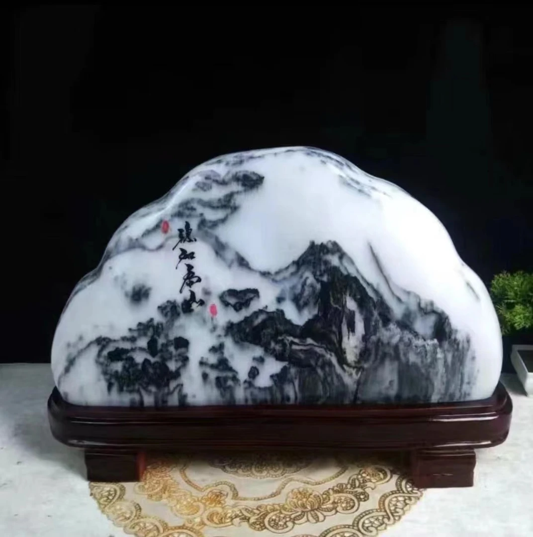 山水国画石观赏石盆景石