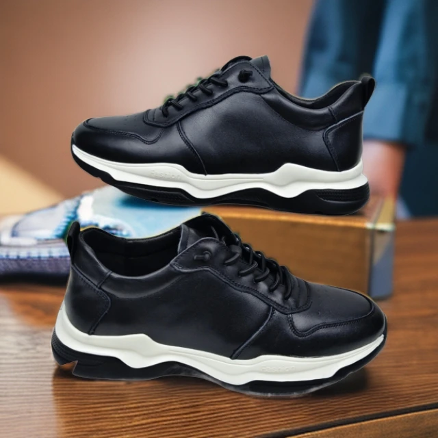 优质头层牛皮超轻男士休闲皮鞋时尚百搭橡塑发泡透气舒适真皮潮鞋