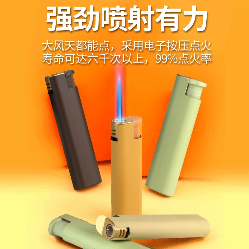 幸运猪直冲打火机蓝焰金属磨砂个性创意广告刻字过滤印字2024新款