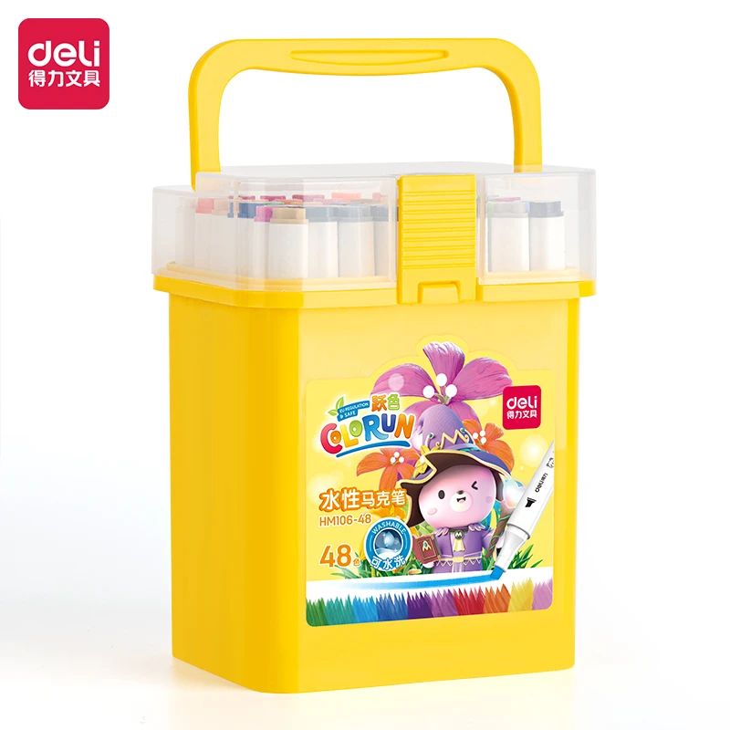 Deli/得力【新疆包邮】马克笔双向笔头水性油墨顺滑出色携带方便