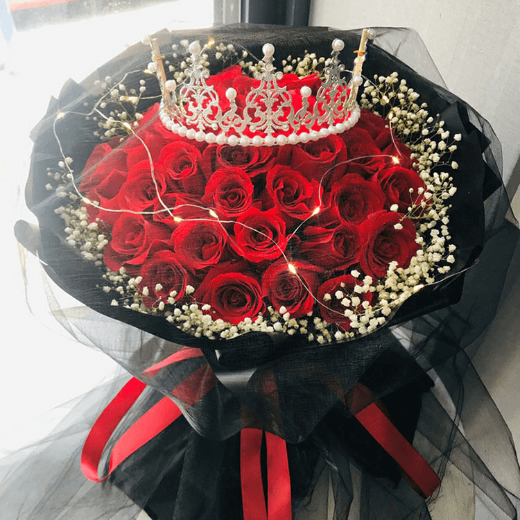 【无敌宠爱】33朵红玫瑰花束浪漫鲜花经典爱情表白礼物求婚订婚用A