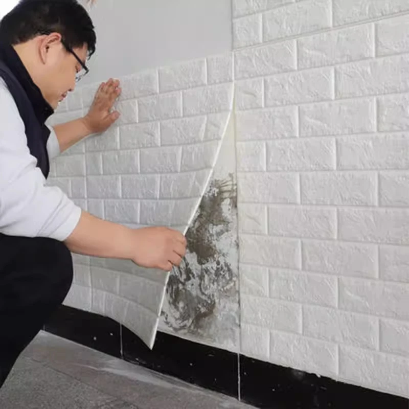 3d立体墙贴可擦洗墙面装饰自粘墙纸泡沫砖壁纸背景墙防水防潮贴纸