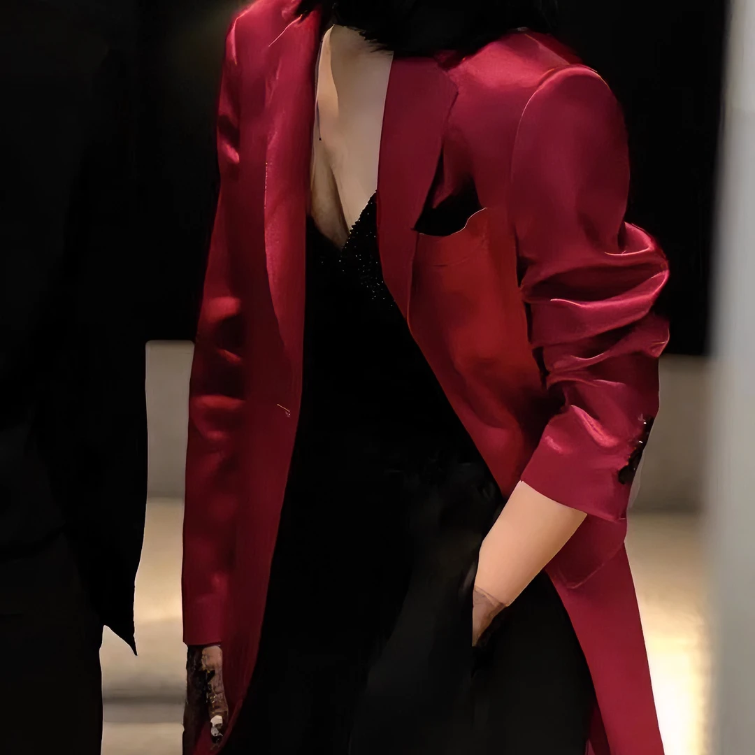 2025年春秋时尚高端轻奢醋酸职业西装外套女御姐气质名媛休闲宴会