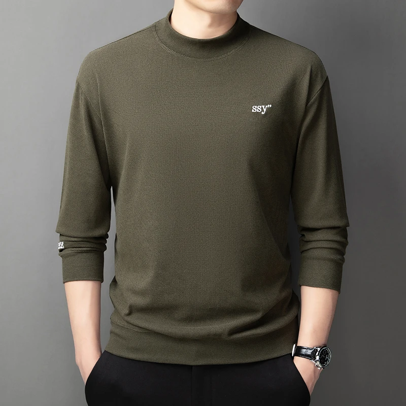 男上衣舒适半高领百搭休闲时尚长袖打底男装潮流宽松