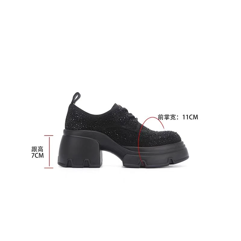 VME/舞魅24新款系带松糕厚底增高休闲百搭时尚女士单鞋VS24C3537