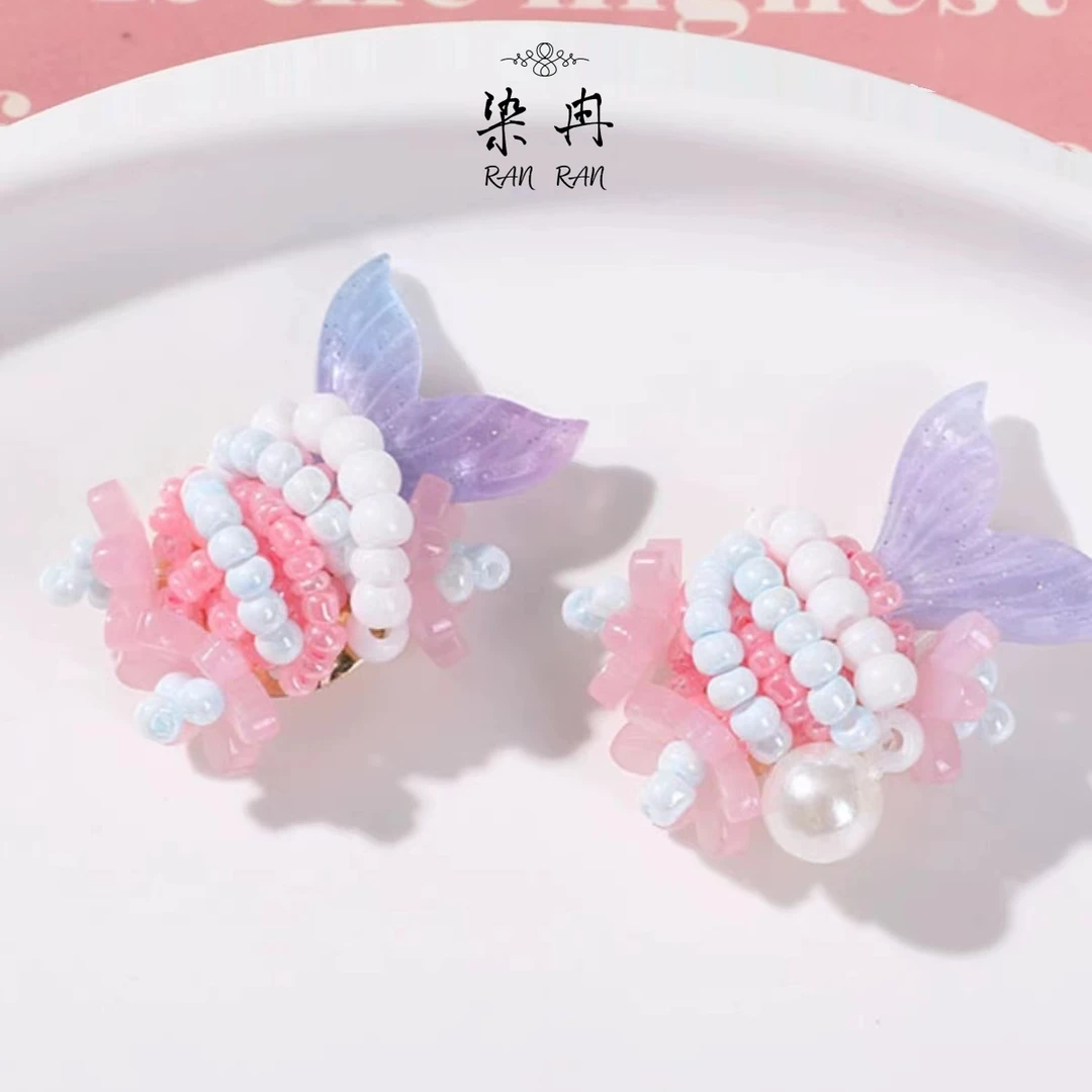 铜合金耳饰 【胖头鱼】手工气质时尚可爱少女甜美手作D-055