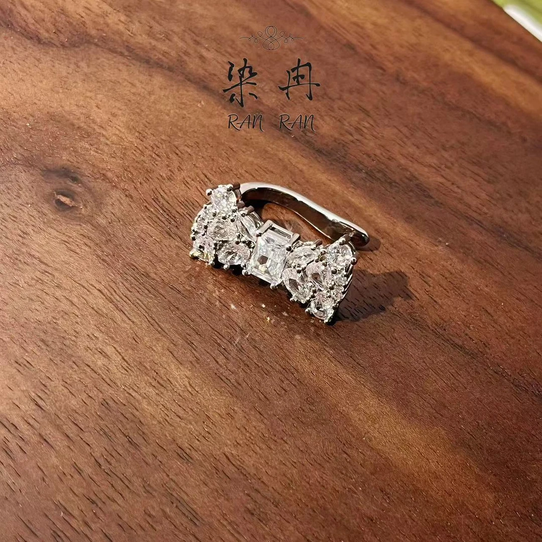 铜合金合成锆石耳饰 【蝴蝶结耳骨夹】少女精致耳骨夹D115