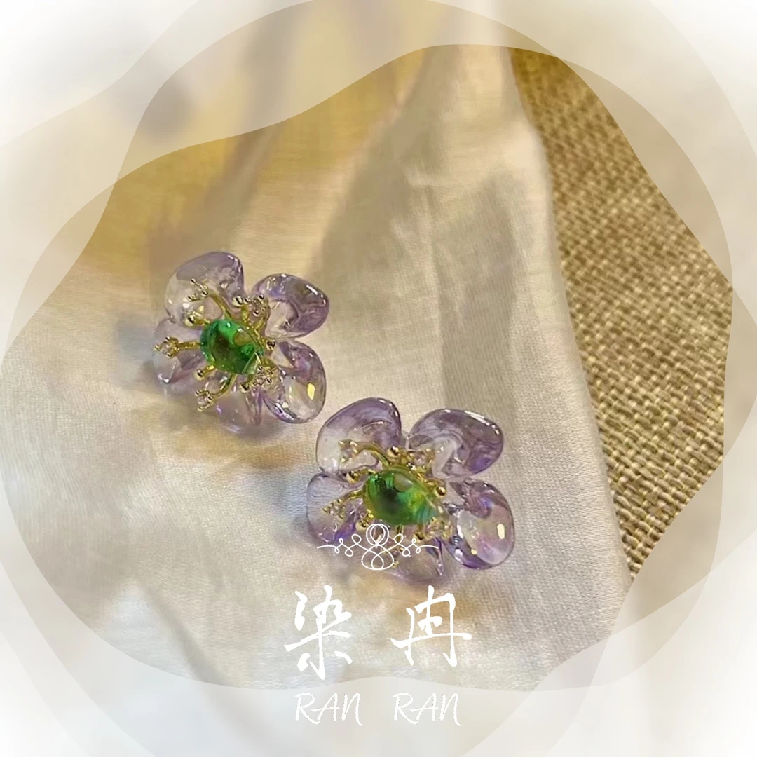 染冉 铜合金仿水晶耳饰 【慵懒周末】美式感素款小众耳钉简约A32
