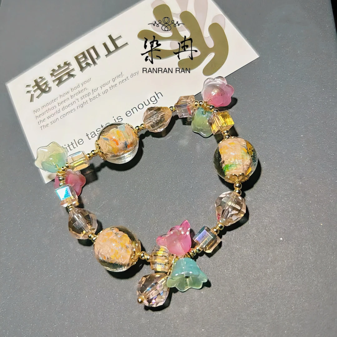 非金属亚克力手链 【日月生辉】星月手链轻奢手串手工A-34风感波粒