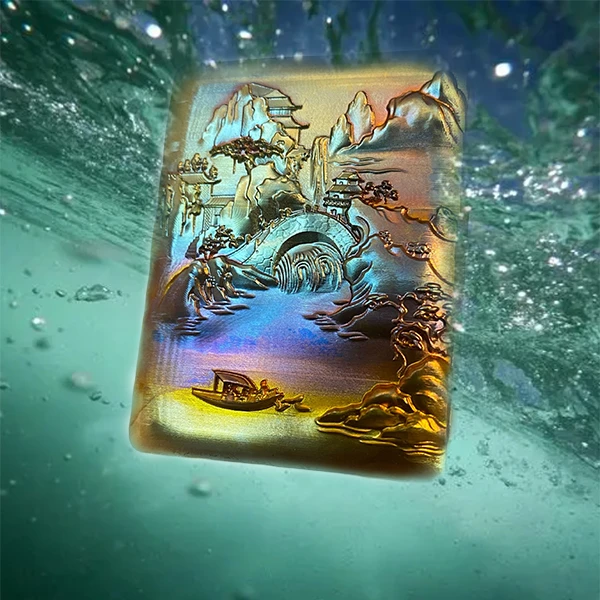 燃情玉雕工艺物理高温出彩打火机山水前有流水背有靠山防风续航强
